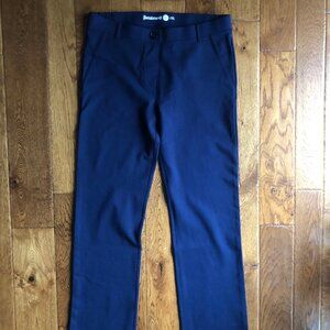 Betabrand Navy Blue slim straight leg pants, women's L petite